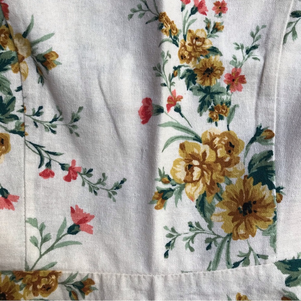 Old Navy Off White Yellow Floral Linen Cami Skater Dress, EUC, M - Picture 4 of 14